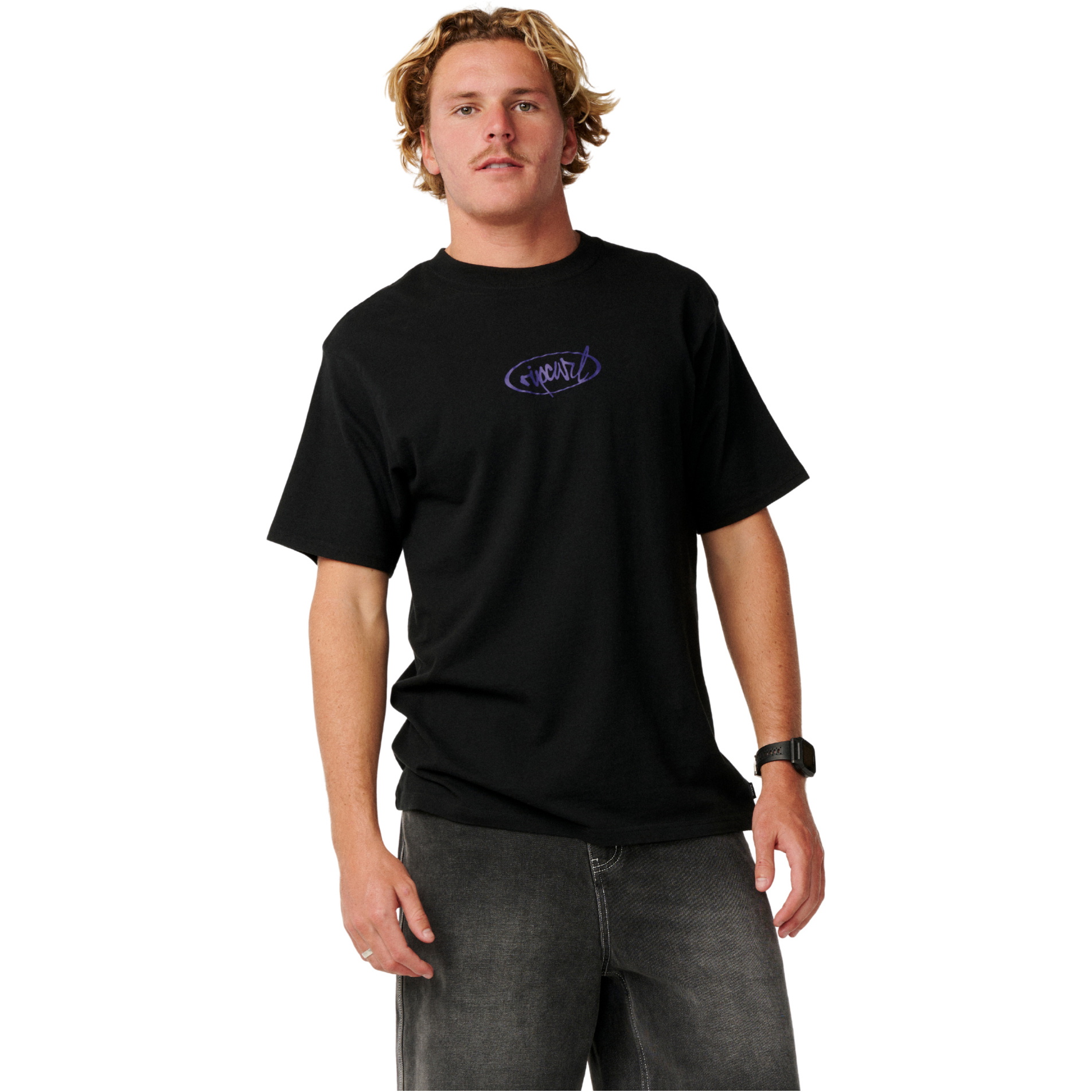 2026 Rip Curl Mens Rip Script Tee 14HMTE - Black